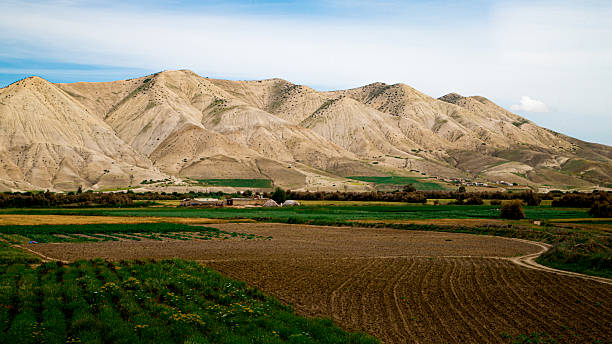 istock Moroccan landscape with green farmlands 2215440357
