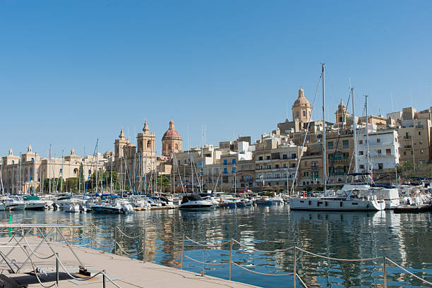istock Valleta skyline seen from Marsamxett harbour. Beautiful sunny day. 2215441590