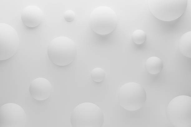 istock Pure white levitating matt spheres as geometric abstract background. 3D rendering. Smooth floating bubbles in soft light. Pure contemporary simple bubble pattern in organic, futuristic, calm style. 2215454156
