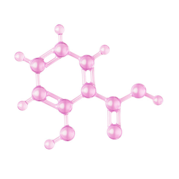 Salicylic Acid molecule formula Cosmetic product ingredient concept. 3d rendering molecular structure