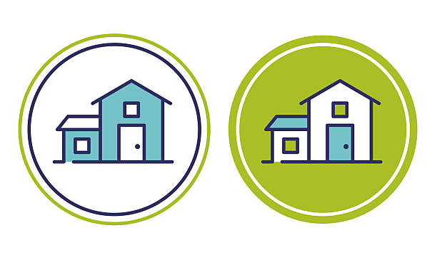 Home house real estate icon circle symbol icon design element.