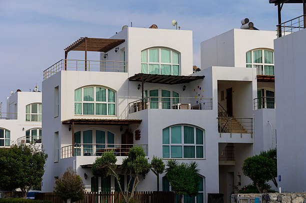 istock White Mediterranean Villas in Residential Complex in Cyprus 2215464128