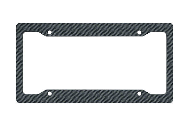 istock Carbon Fiber License Plate Frame - Isolated on White Background 2215467666