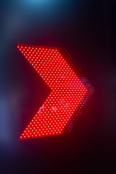 istock Red electronic handle of direction of movement close-up 2215474152