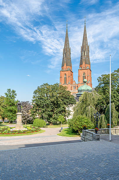 Uppsala Cathedral, a Lutheran Gothic church in Uppsala, Sweden, inaugurated in 1435, is the tallest church building in Scandinavia. Originally built as a Catholic cathedral and the site of the coronations of Swedish monarchs, it has been controlled by the Lutheran Church of Sweden since the Protestant Reformation