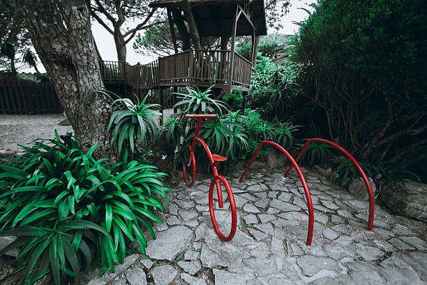 Retro style bicycle in the garden