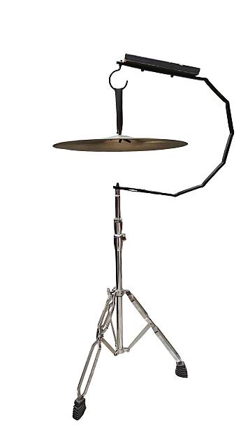 istock A suspended cymbal mounted on a custom percussion stand isolated on white background. 2215485568