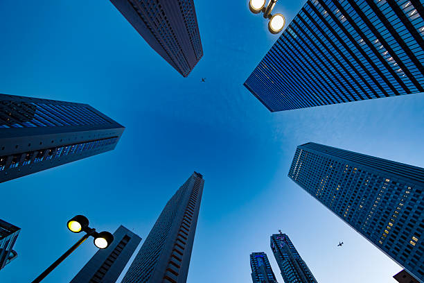 Shinjuku buildings with a beautiful sunset skyline