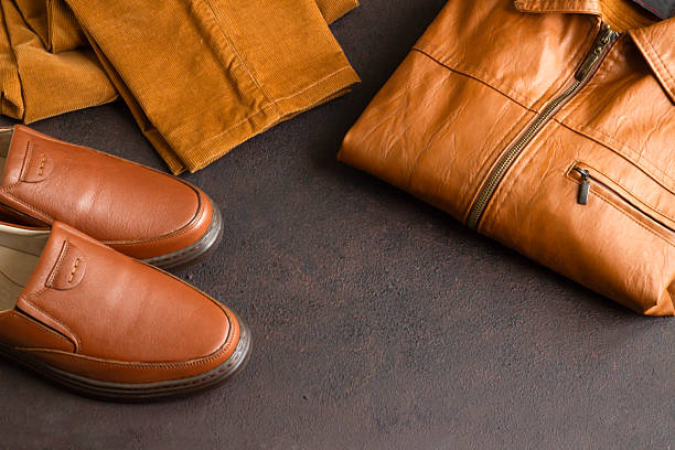 istock Genuine leather,men's shoes,coats and belt 2215489089