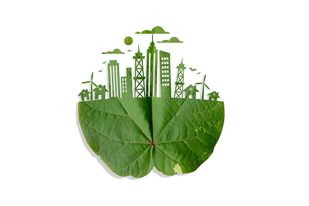 istock Eco-friendly cityscape made from green leaf cutouts, symbolizing sustainable urban development, renewable energy, and environmental conservation. Perfect for green architecture, clean energy, eco-cities 2215489415