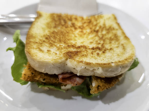 Toasted tortilla and ham sandwich, lunch and breakfast