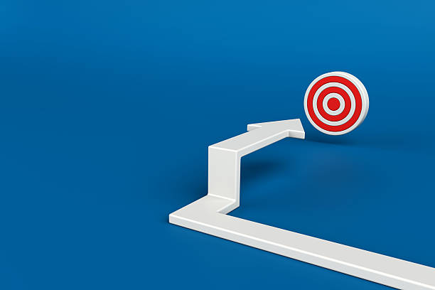 istock White arrow navigating toward red target, symbolizing direction, focus, strategy, and achieving business goals in clean minimal design, 3d rendering 2215495565