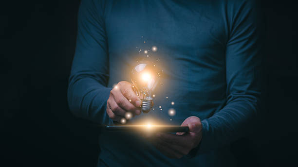 istock Individuals use creative ideas after being inspired by searching for information on the internet, ideas, management, and digital transformation. internet of things, big data, big data, data search 2215496834