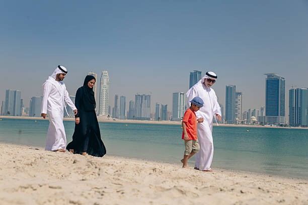 istock Emirati Family Enjoying at Beach 2215499745