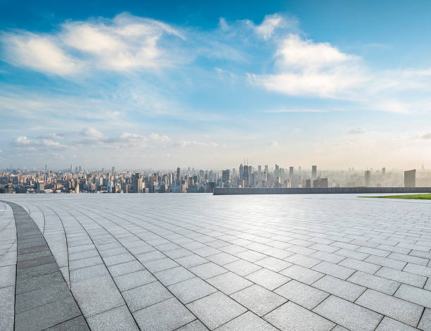 istock Empty square floor and city skyline with modern buildings scenery in Shanghai 2215501276
