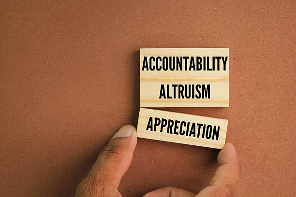 istock What are the 3 main core values? Accountability, Altruism and Appreciation. top values in life that guide our decisions and behaviors. 2215501333