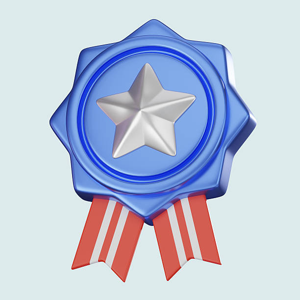 3D render star badge icon perfect for showcasing awards, achievements, and honors. Ideal for premium branding, luxury design, and artistic decoration projects.