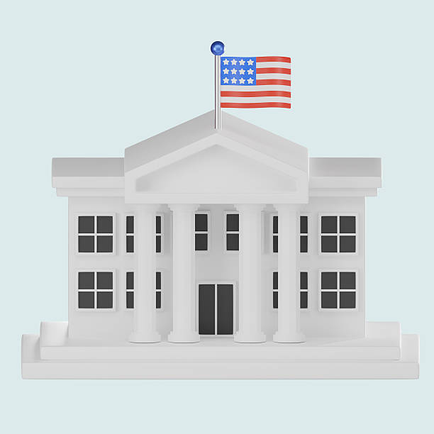 istock 3D Rrender, White House for Governmental Visual Themes. Icon illustration 2215502763