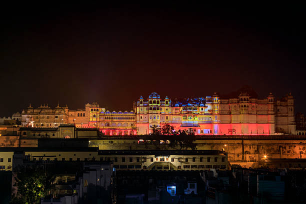 City Palace Illuminated at Night, Udaipur.