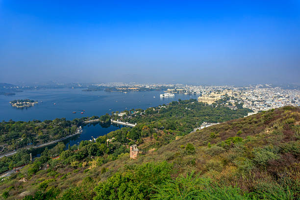 Udaipur Cityscape Viewed from Machla Magra Hill.