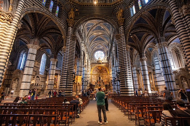 Interior view of Siena Cathedral in Siena, Italy