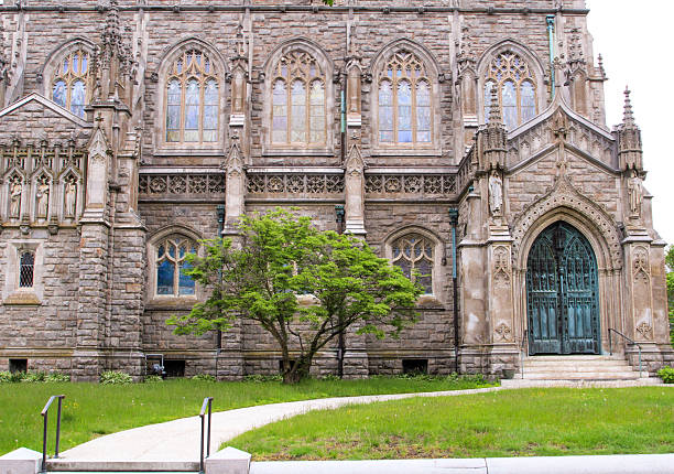 istock Stone castle gothic style Unitarian Memorial Church 2215509604
