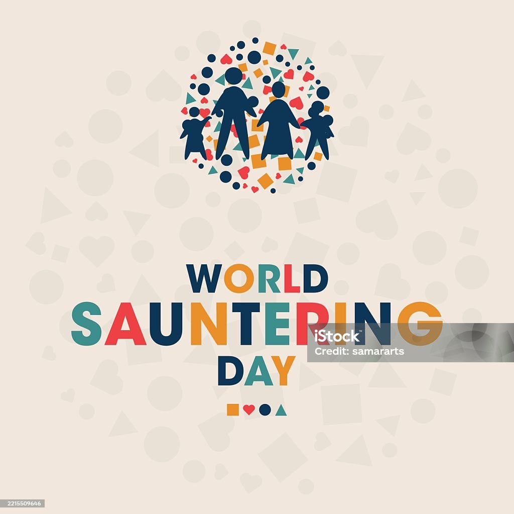 Sauntering Vector World Sauntering Day Colorful Poster Banner Design Template Stock ...