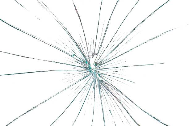 Transparent PNG Background. Shattered Glass Pattern with Radiating Sharp Pieces