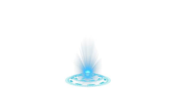 istock Transparent PNG Background. Futuristic Abstract Holographic Interface with Blue Light 2215518252