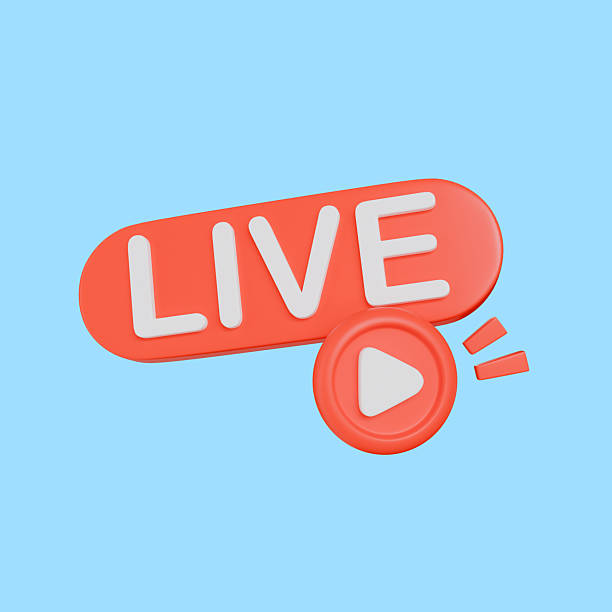 Live entertainment icon, live stream icon on social media browser