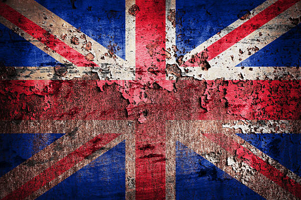 istock United Kingdom flag painted on old rusty plate 2215527809