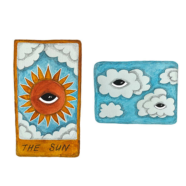istock Isolated Hand-Painted Watercolor Tarot-Inspired Art Card with the Sun symbol on White Background for Creative and Spiritual Projects, Sun with all-seeing eye, Magic celestial card on white isolated background, Hand drawn watercolor illustration, Tarot car 2215538268