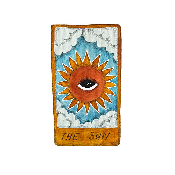 istock Isolated Hand-Painted Watercolor Tarot-Inspired Art Card with the Sun symbol on White Background for Creative and Spiritual Projects, Sun with all-seeing eye, Magic celestial card on white isolated background, Hand drawn watercolor illustration, Tarot car 2215538440