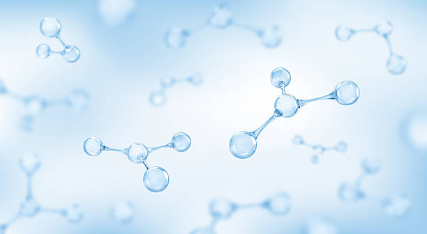 istock 3D molecules or atoms on light blue background. Concept of biochemical, pharmaceutical, beauty, medical. Science or medical background. Vector 3d illustration 2215544042