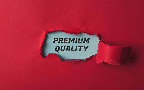 istock Red background with a white word that says Premium Quality 2215545694