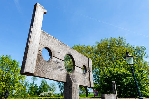 A pillory near Ammersoyen Castle in the small town of Ammerzoden in The Netherlands.