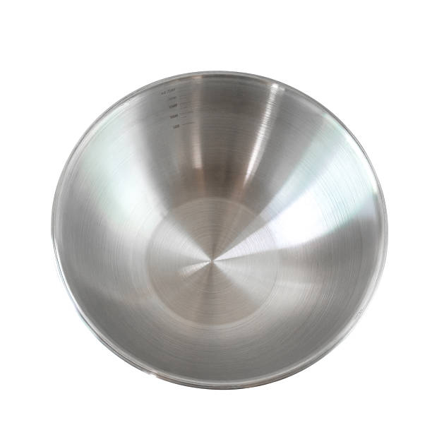 istock Stainless steel empty bowl on white background 2215551502
