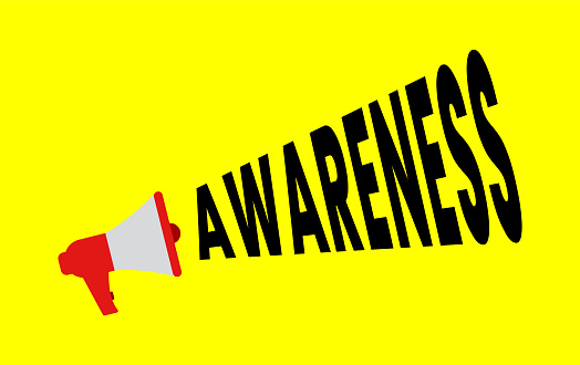Awarenes Sign Awareness Awareness Sign Megaphone Label Banner Vector Stock ...