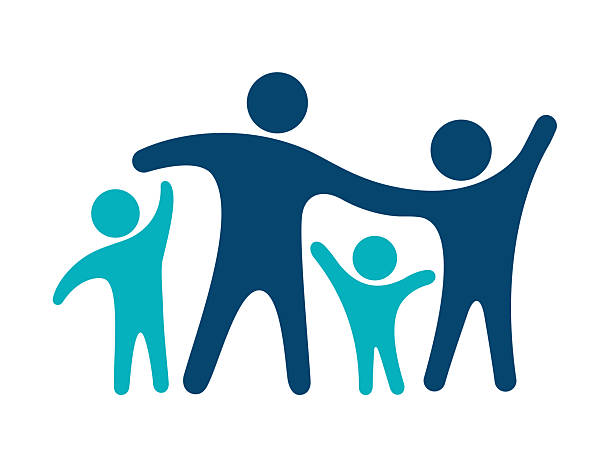 ilustraciones, imágenes clip art, dibujos animados e iconos de stock de elemento de diseño familiar - familia