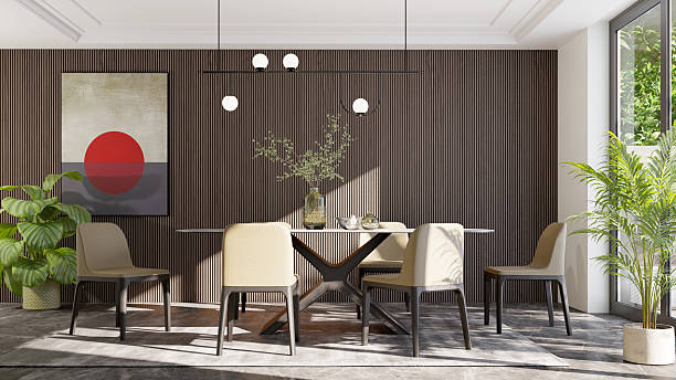istock Large luxury modern bright interiors Living room mockup illustration 3D rendering image 2215566051