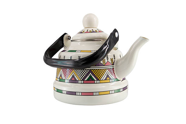 istock Vintage metal old kettle with patterns isolated on white background 2215568091