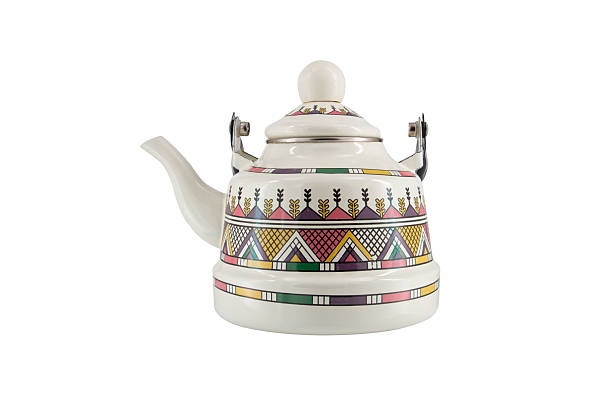 istock Vintage metal old kettle with patterns isolated on white background 2215568138
