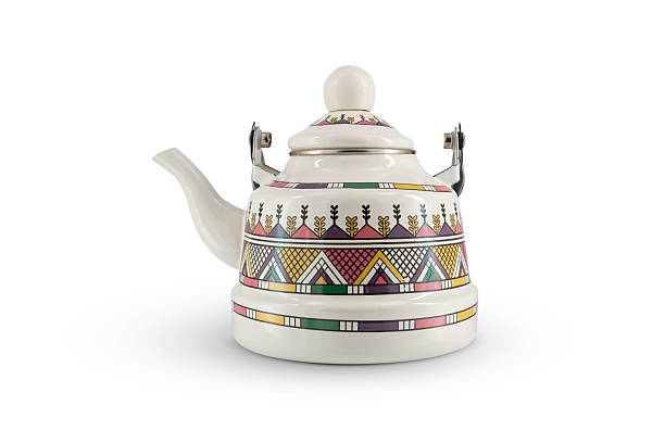 istock Vintage metal old kettle with patterns isolated on white background 2215568151