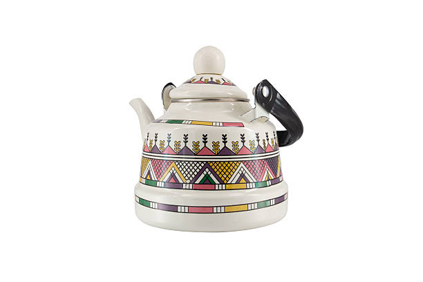 istock Vintage metal old kettle with patterns isolated on white background 2215568162