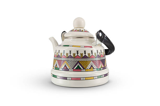 istock Vintage metal old kettle with patterns isolated on white background 2215568166
