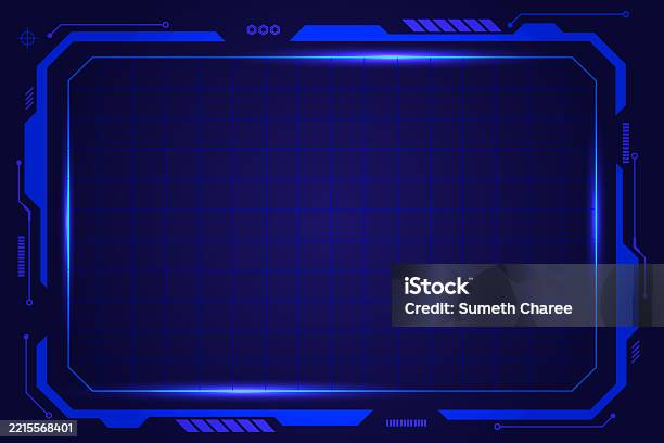 Tech Hud Box Futuristic Hud Screen Or Technology Box Blue With Light Interface Scifi ...