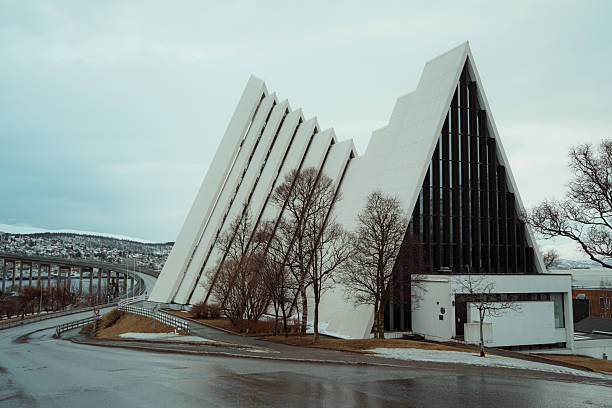 istock Arctic Cathedral and Tromso City in winter light 2215573992