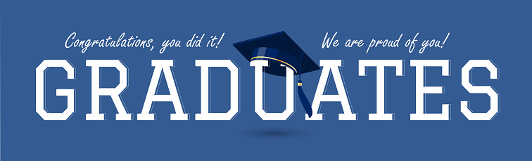 Congratulations Graduates Blue Congratulation Graduates Blue Bannner Stock Illustration - Download ...