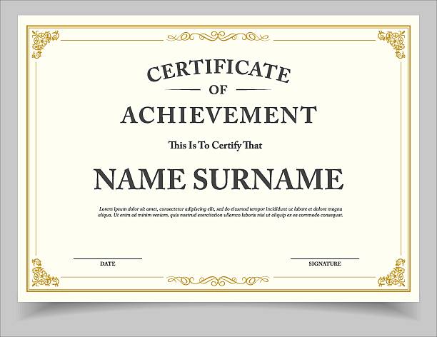 istock Retro Certificate template diploma vintage border award background, Winner achievement certificate or diploma design 2215586947