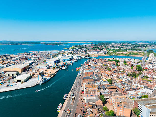 istock Poole harbour and town from above on a sunny day 2215587085
